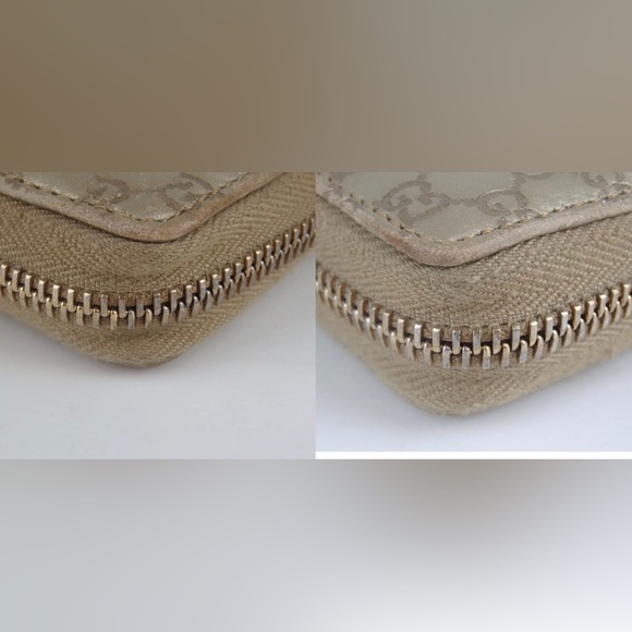 βΌοΈSOLDβΌοΈGUCCI Micro Guccissima Gold Leather Zip Around Wallet πβ€οΈβπ₯ - Picture 12 of 12